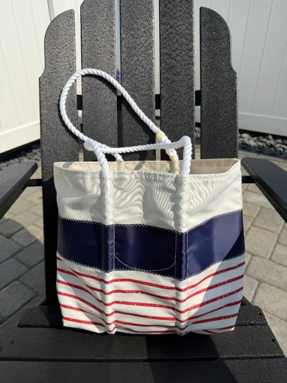 NWT Maine Seabags Red Mariner Stripe Handbag Tote BESTSELLER